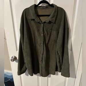 Olive green corduroy botton down. SHEIN 4XL.